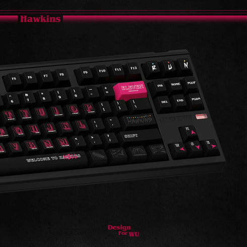 Set de Keycaps Wukds Stranger Things Hawkins | PBT | ANSI | 172 Teclas